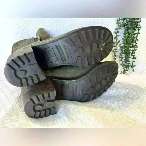 Sam Edelman Troy Leather Buckle Pull-On Moto Boots in Army Green Size 9 - Picture 4 of 7